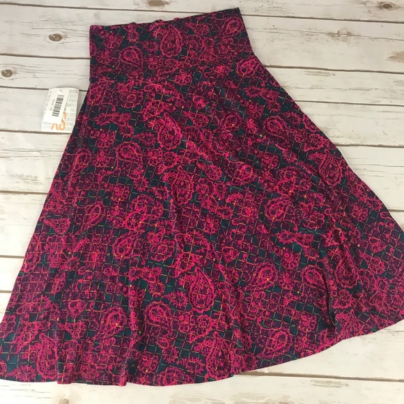 LuLaRoe Azure Pink & Purple Skirt size XS - Picture 3 of 3